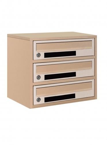Почтовый ящик Lev-metal Е2-03.C на 3 секции 345x390x250 мм Бежевый (22030303)