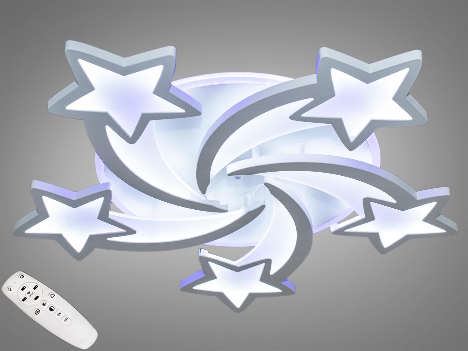 Люстра светодиодная с пультом для детской 85W Белый (8163/5WH 3col dim) Люстра светодиодная с пультом для детской 85W Белый (8163/5WH 3col dim)