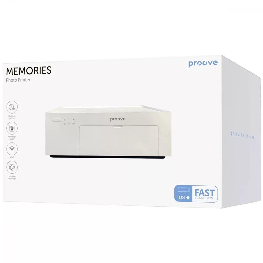 Фотопринтер с сублимационной печатью Proove Memories Wi-Fi/Bluetooth Белый (27556624) - фото 6 Фотопринтер с сублимационной печатью Proove Memories Wi-Fi/Bluetooth Белый (27556624) - фото 6