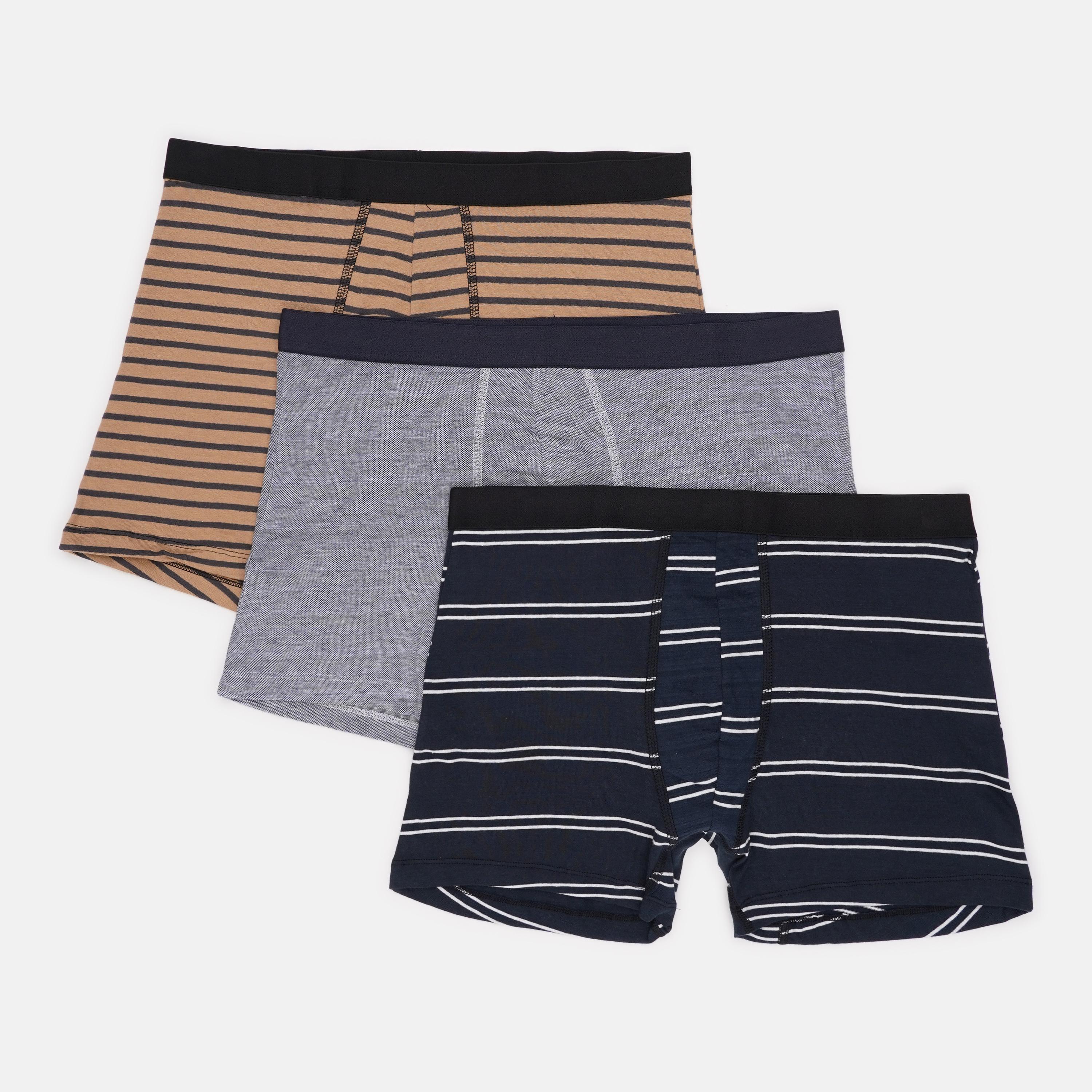 Труси Basic Collection смужка 3 шт. L Бежево-синій (1438090414)