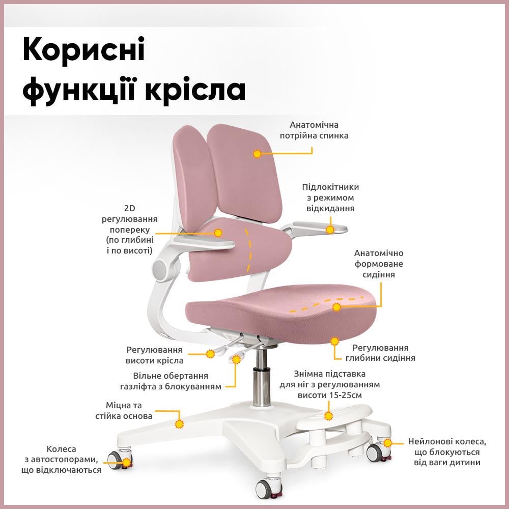 Крісло дитяче Mealux Trident Dark Pink (Y-617 DP) - фото 2 Крісло дитяче Mealux Trident Dark Pink (Y-617 DP) - фото 2