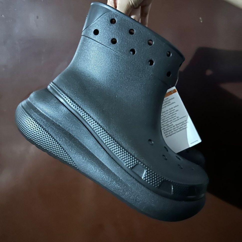 Чоботи гумові жіночі crocs crush rain boot 40 Black (26585972) - фото 10