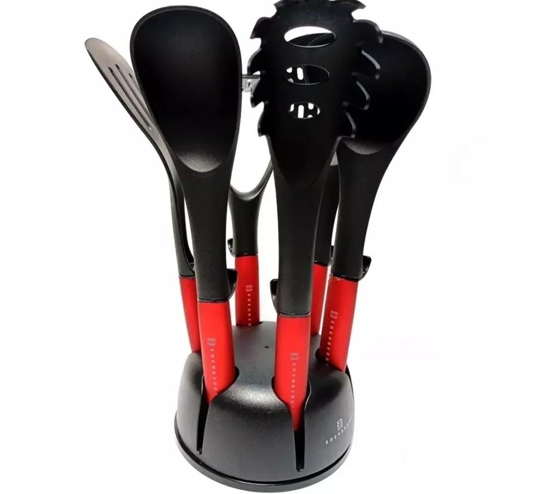 Набір кухонного приладдя Edenberg із нейлону на підставці 7 пр. Червоний (EB-3607) - фото 2
