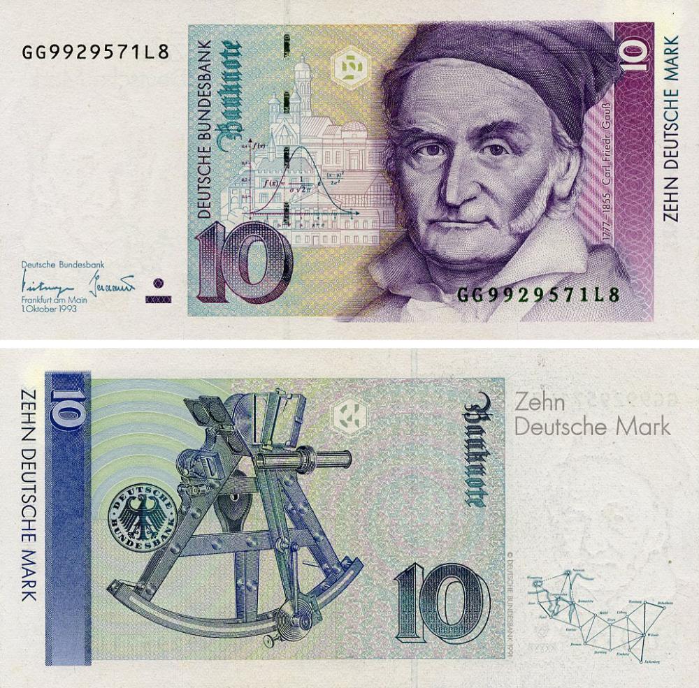 Коллекционная банкнота Германия 10 марок 1993 AU-UNC (P38с)