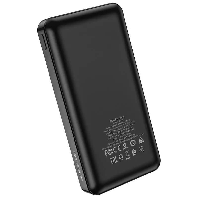 Повербанк Borofone 20000 mAh 2 USB Black (19500) - фото 2