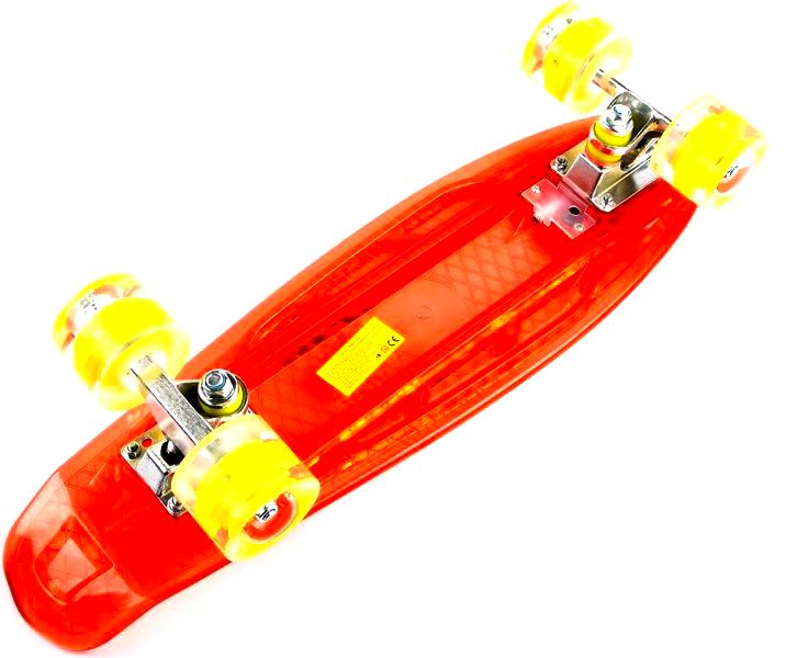 Пенниборд Penny Board Light Side со встроенной батареей дека и светящимися колесами Красный (277) - фото 2