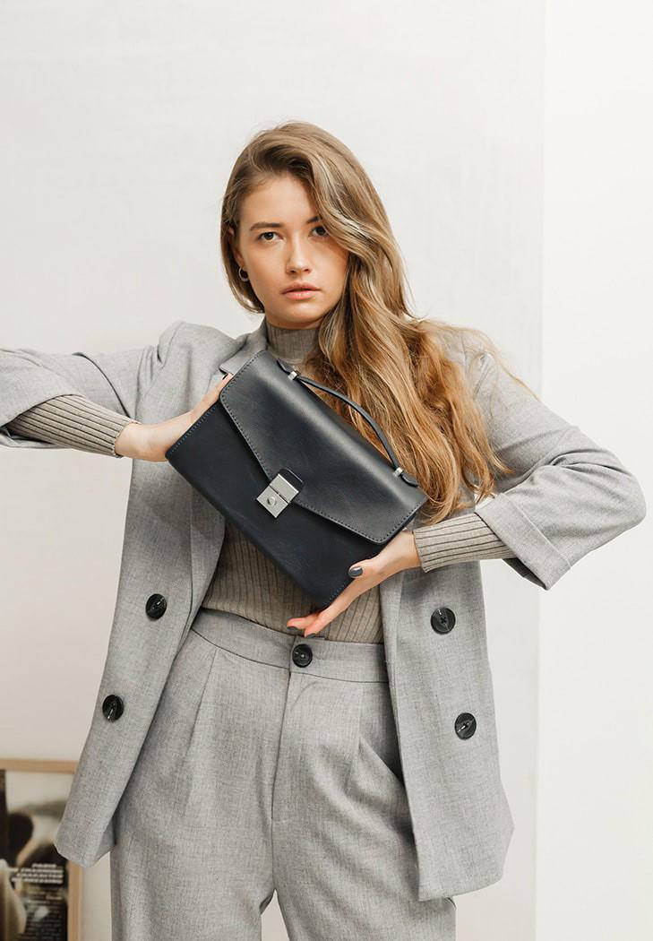 Жіноча сумка-кросбоді шкіряна Lola Чорний (A-026693)