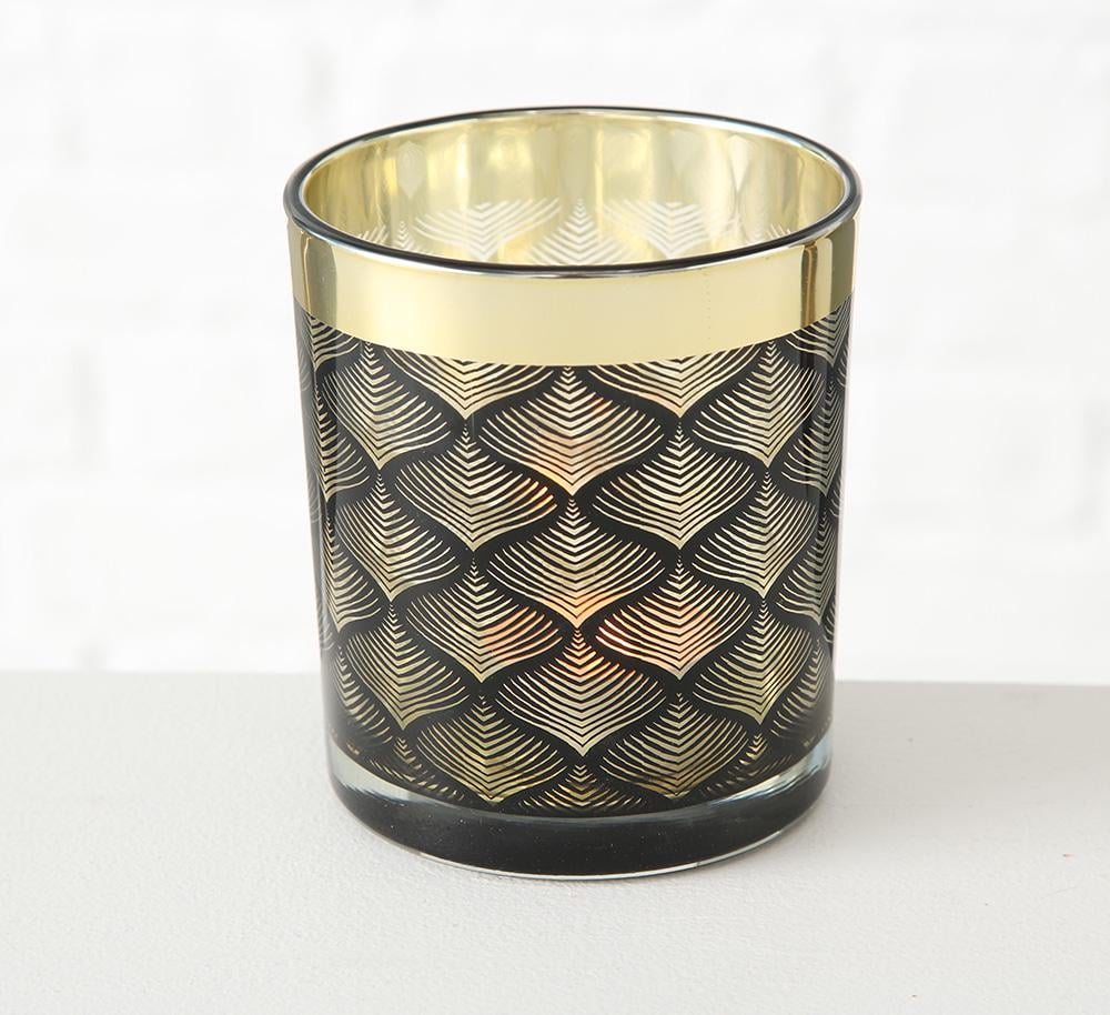 Набір 2-х свічників Олівер чорне скло h8-10см Гранд Презент 1017291-2 волна - фото 3 Набір 2-х свічників Олівер чорне скло h8-10см Гранд Презент 1017291-2 волна - фото 3