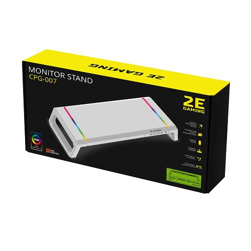 Подставка для монитора настольная 2E GAMING CPG-007 RGB с USB хабом White (2E-CPG-007-WT) - фото 5