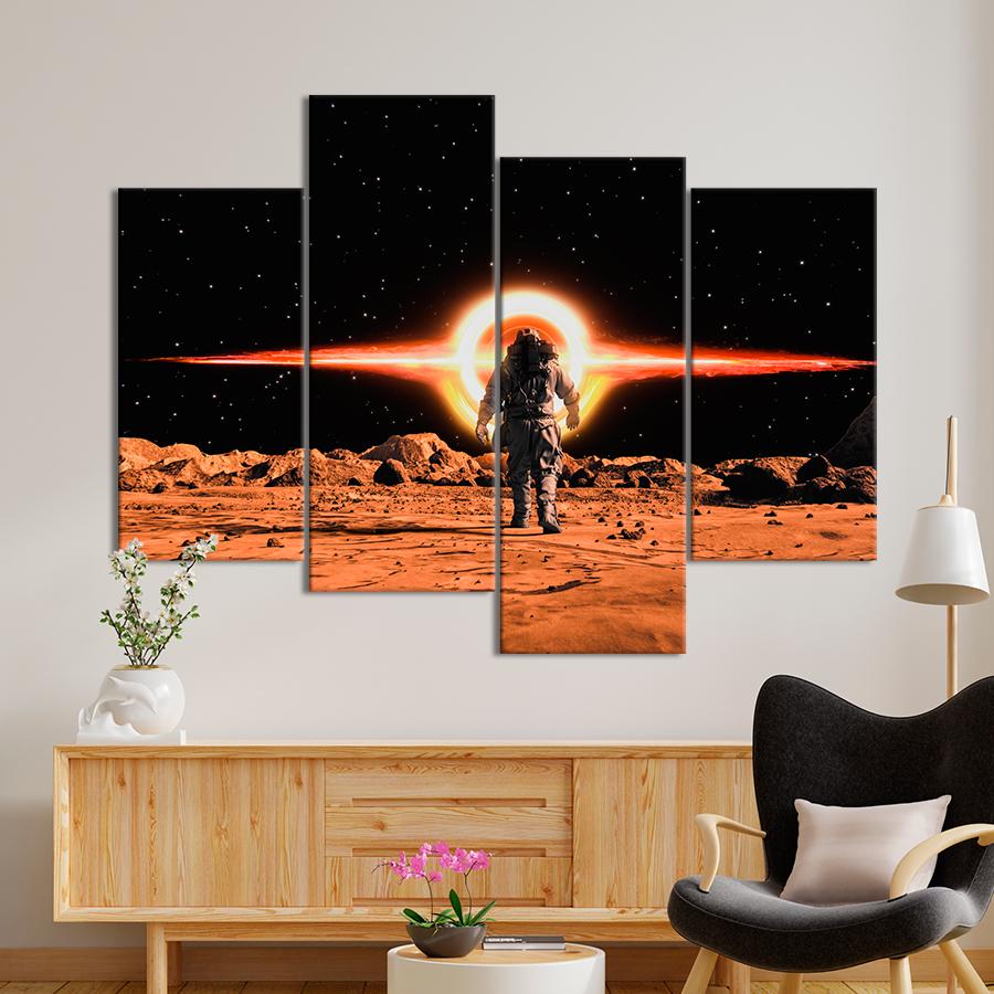 Картина космос Космонавт на красном Марсе 129x90 см (A1275-4)