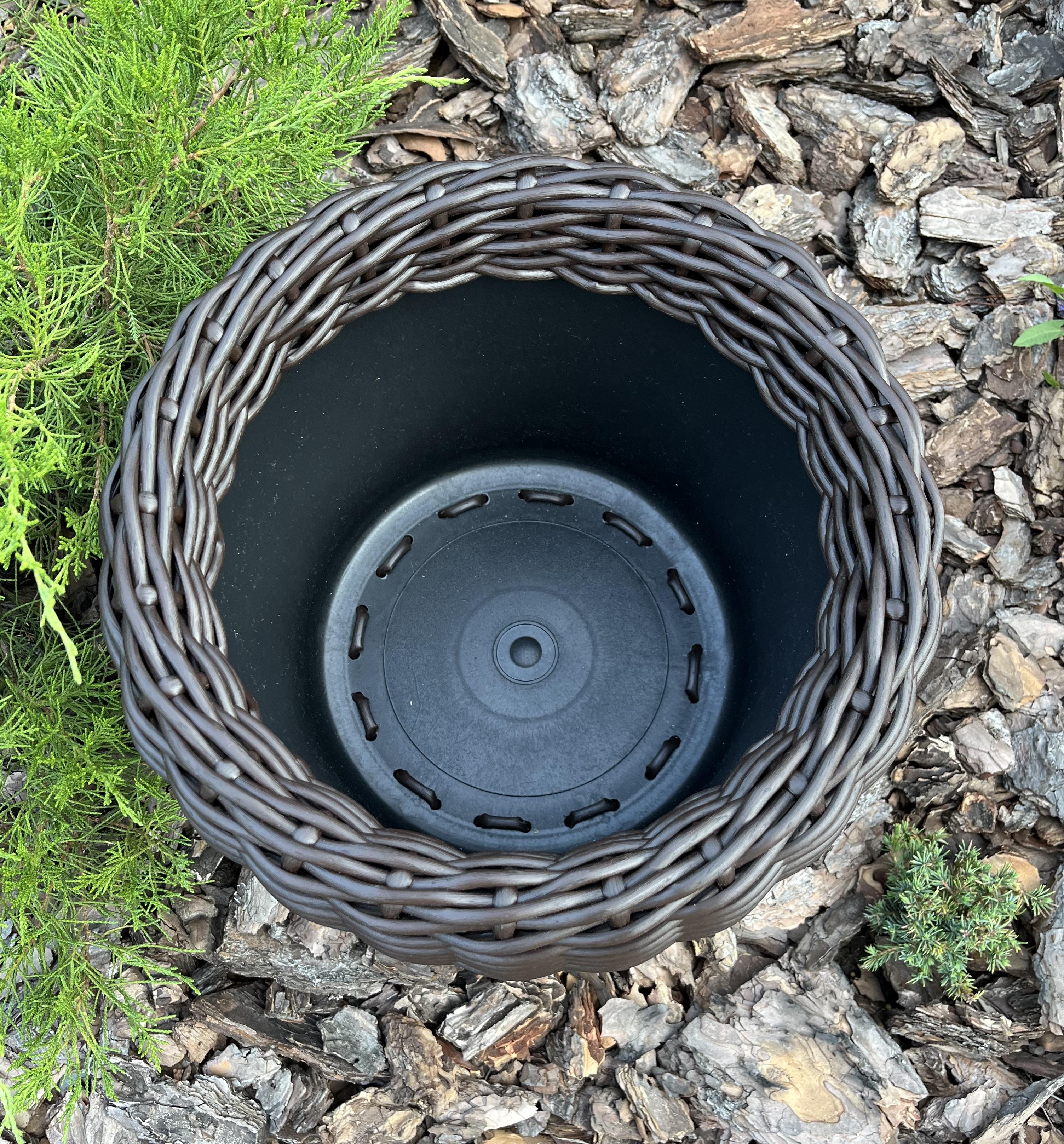 Кашпо для цветов из искусственного ротанга 12 л Венге (27919437) - фото 2 Кашпо для цветов из искусственного ротанга 12 л Венге (27919437) - фото 2