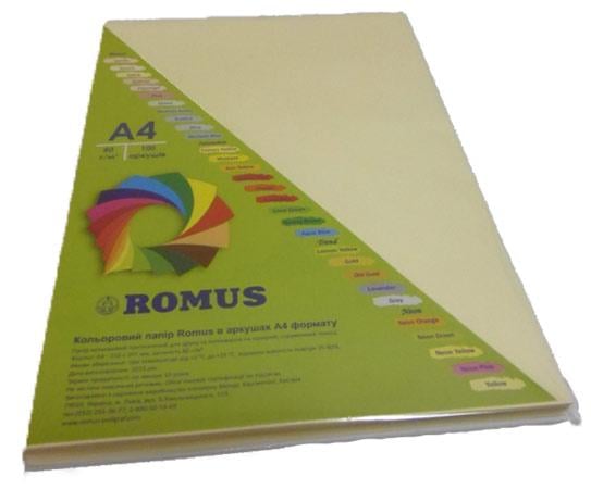 Папір кольоровий Romus A4 160 г/м2 100 аркушів Ванільно-бежевий (R50560)