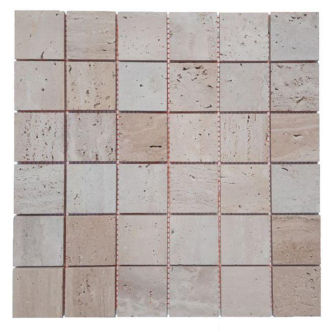 Плитка мозаїчна Травертин МКР-3СН матова 48x48x6 мм