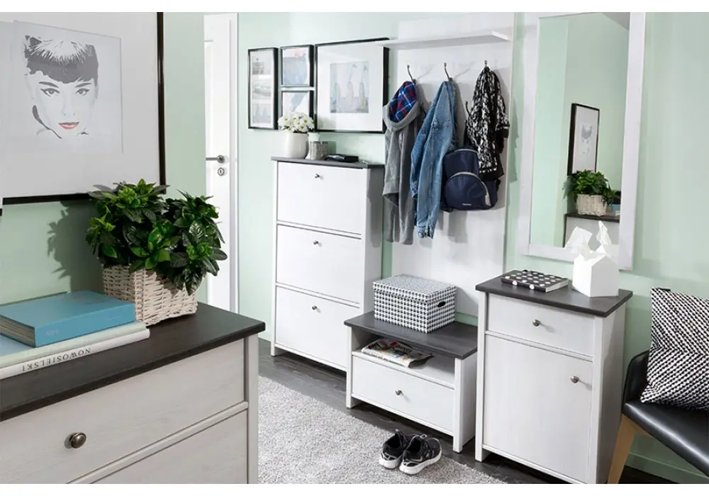 Комод однодверний в передпокій Gerbor Порто KOM1D1S з ДСП Білий - фото 3 Комод однодверний в передпокій Gerbor Порто KOM1D1S з ДСП Білий - фото 3