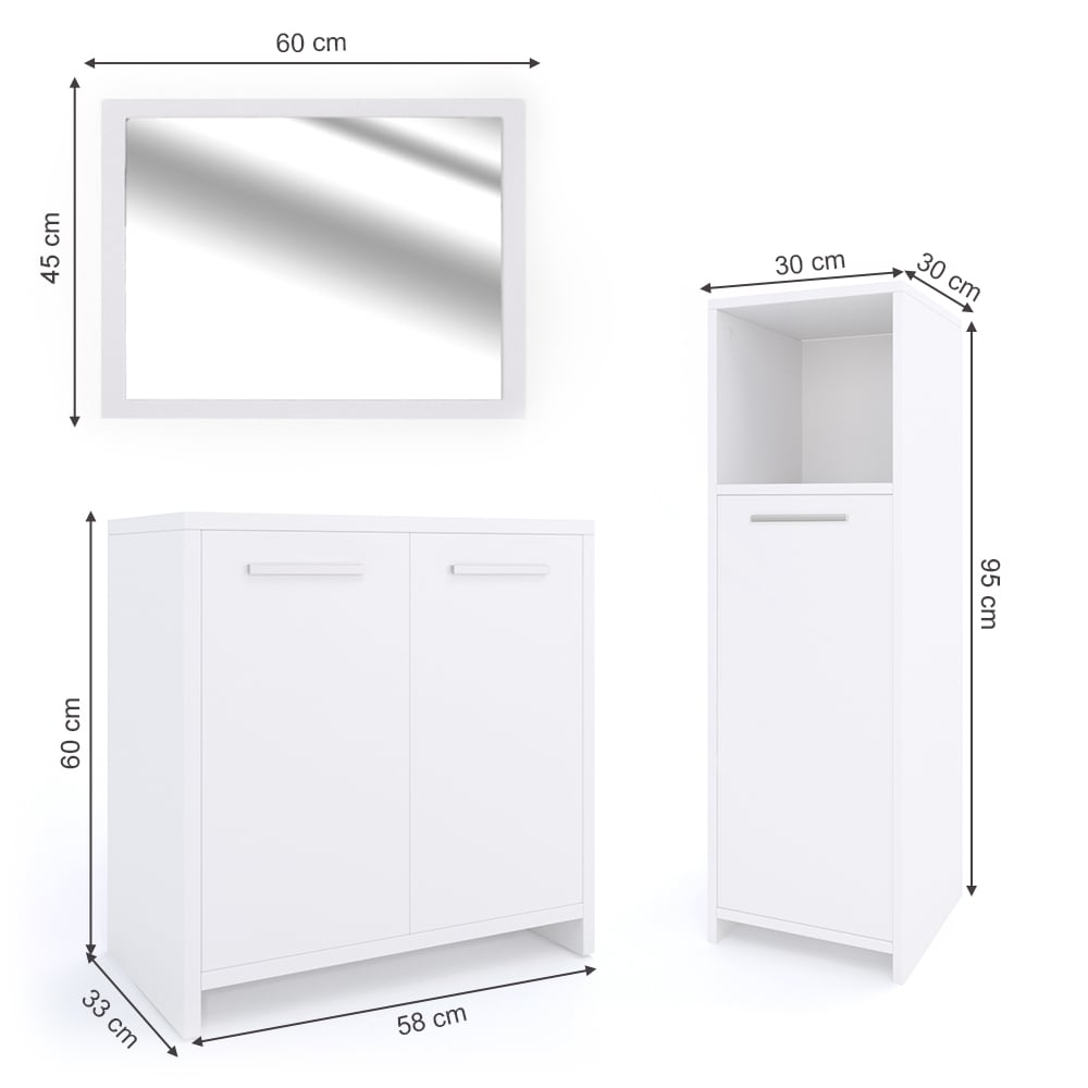 Комплект для ванной Vicco Kiko 3 предмета Белый - фото 2