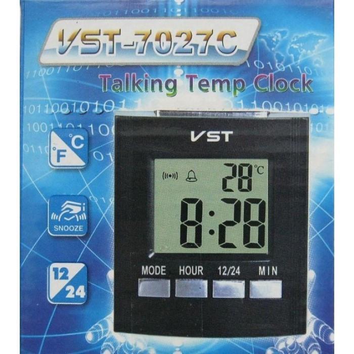 Часы говорящие настольные Vkstar Vst-7027c с термометром - фото 4 Часы говорящие настольные Vkstar Vst-7027c с термометром - фото 4