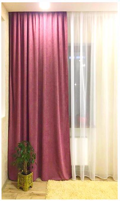 Комплект штор Мікровельвет 1,5x2,85 м 2 шт. №37 Кораловий (BB70P-01) - фото 1