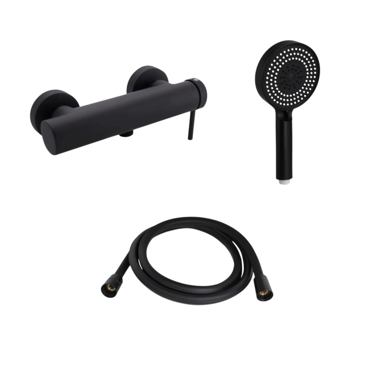 Комплект Qtap Robin смеситель QTROB4060102B/держатель QT829910842854OB/шланг QTHADPVCSQ160B/лейка QTRUC125BLM45951 Black Matt (2608671898)