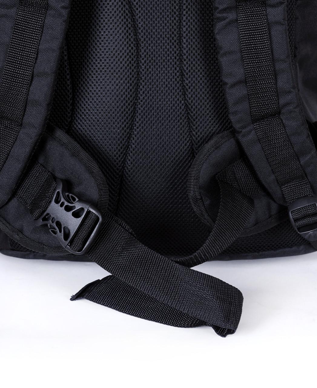 Рюкзак мужской однотонный вместительный непромокаемый Черный - фото 5