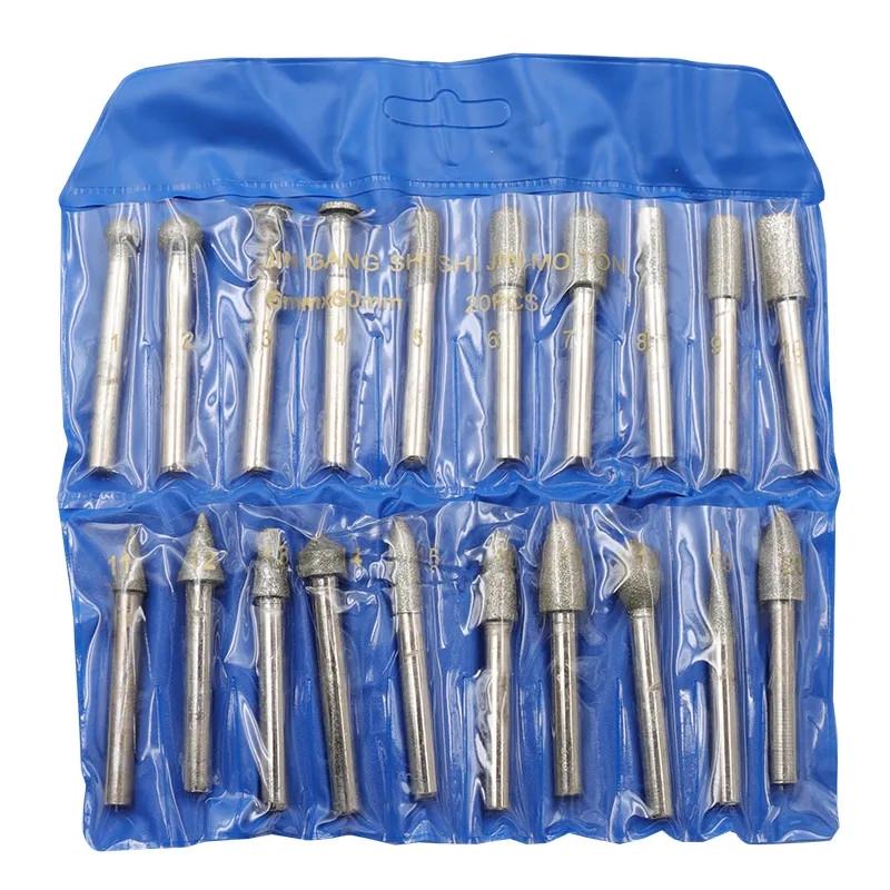 Набор алмазных боров 6х60 мм 20 шт. средняя зернистость