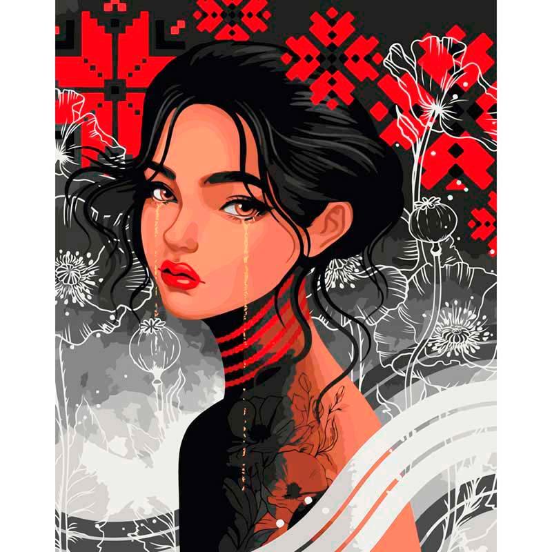 Картина за номерами ART CRAFT Чорнобрива 40х50 см (10094-AC) Картина за номерами ART CRAFT Чорнобрива 40х50 см (10094-AC)