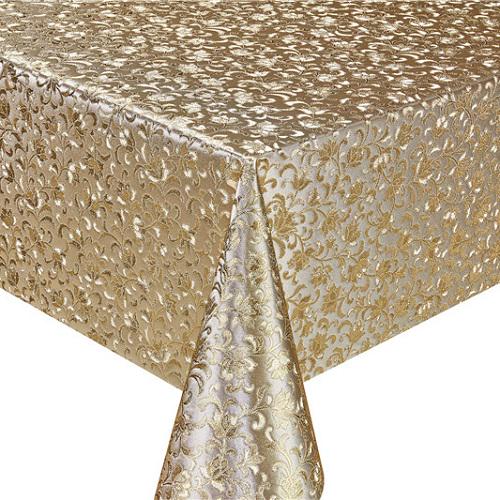 Клейонка на стіл двостороння карбована Stenson MA-2552 1,37х20 м Золото