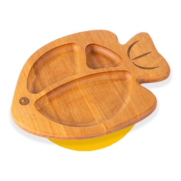 Тарілка секційна Бабака Карасик на присосці Жовтий (31054) - фото 2