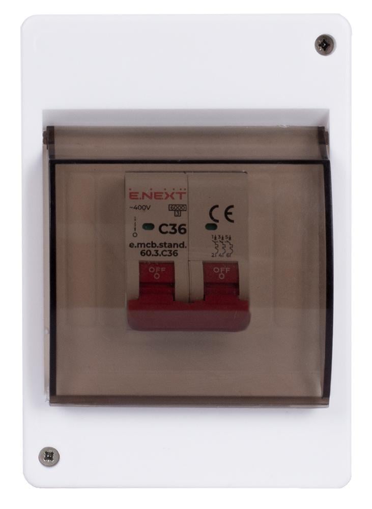 Щит розподільний E.NEXT e.plbox.stand.n.04k 4 модулі пластик 139х98х82 мм Прозорий (s029112)