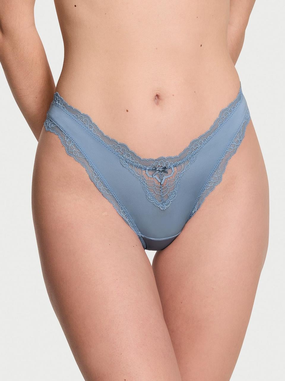Трусики женские Victoria's Secret DREAM ANGELS Lace-Trim Brazilian XS Серый (2217866535)
