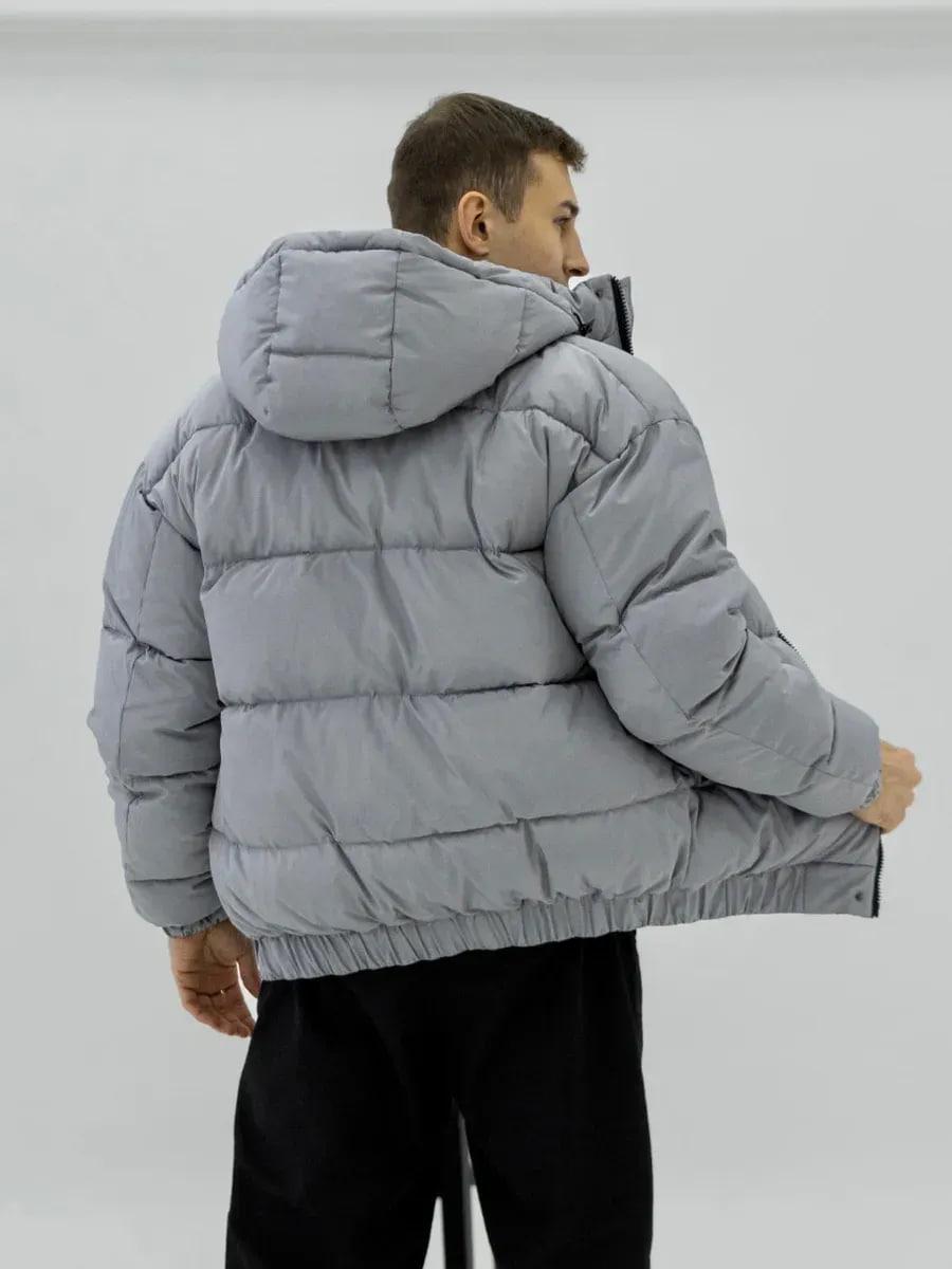 Куртка чоловіча зимова Oslo оверсайз дута S Світло-сірий (26516/1/1) - фото 7