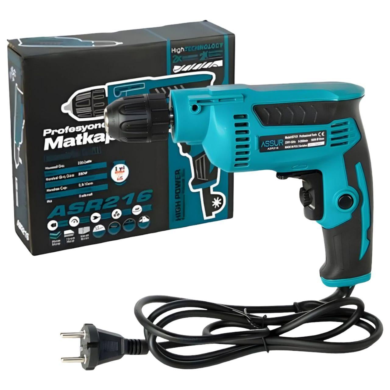Электродрель ASSUR ASR216/МК 220V 580W 10 мм (33559993) Электродрель ASSUR ASR216/МК 220V 580W 10 мм (33559993)
