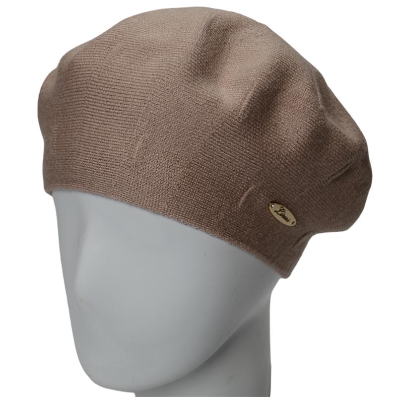 Берет двойной женский из вискозы Lirus Дейзи one size Бежевый