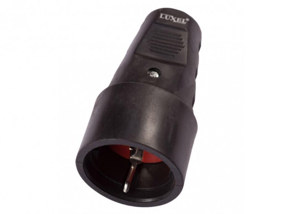 Штепсельное гнездо Luxel каучуковое с заземлением (1127)