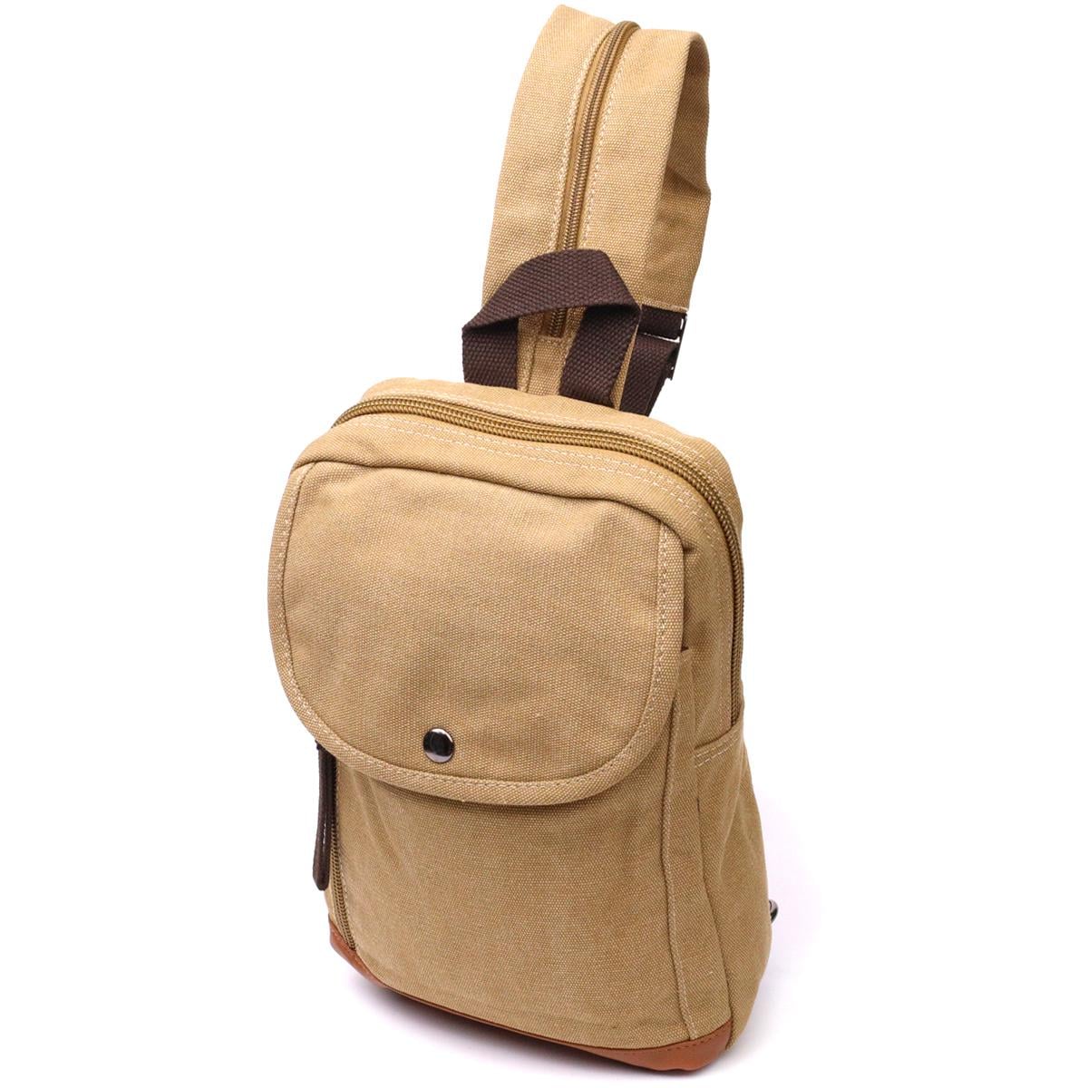 Городской рюкзак мужской Vintage Backpack 22185 из плотного текстиля Песочный