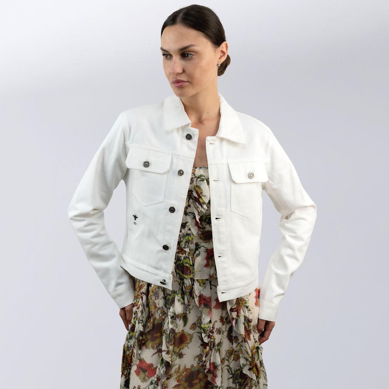 Куртка жіноча джинсова повсякденна Christian Dior S Білий (2588762944)