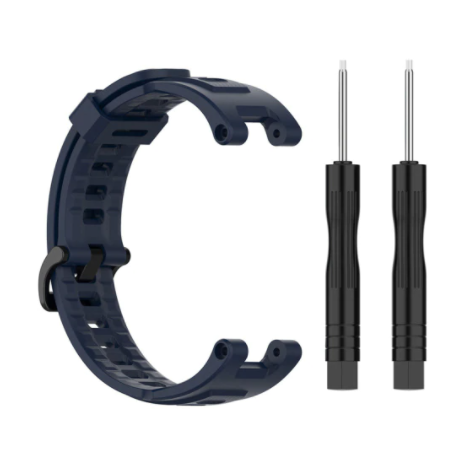 Ремінець силіконовий для смарт годинника Amazfit T-Rex A1918&A1919/T-Rex Pro A2013 з викрутками Dark Blue (0235-6) - фото 1