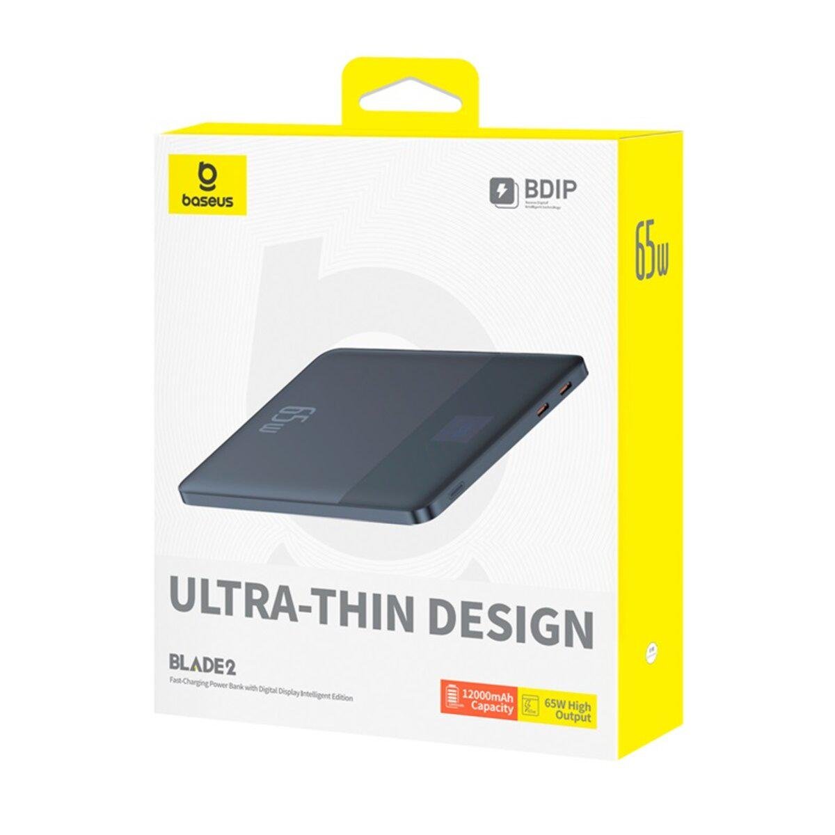 Павербанк Baseus Blade 2 на 12000 мАг з LED-дисплеєм підтримка зарядки 65 Вт Mariana Blue (631838) - фото 7 Павербанк Baseus Blade 2 на 12000 мАг з LED-дисплеєм підтримка зарядки 65 Вт Mariana Blue (631838) - фото 7