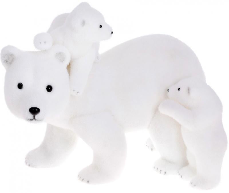 Декоративная игрушка Медведица с Медвежатами 43 см Белый (BD-NY27-778)