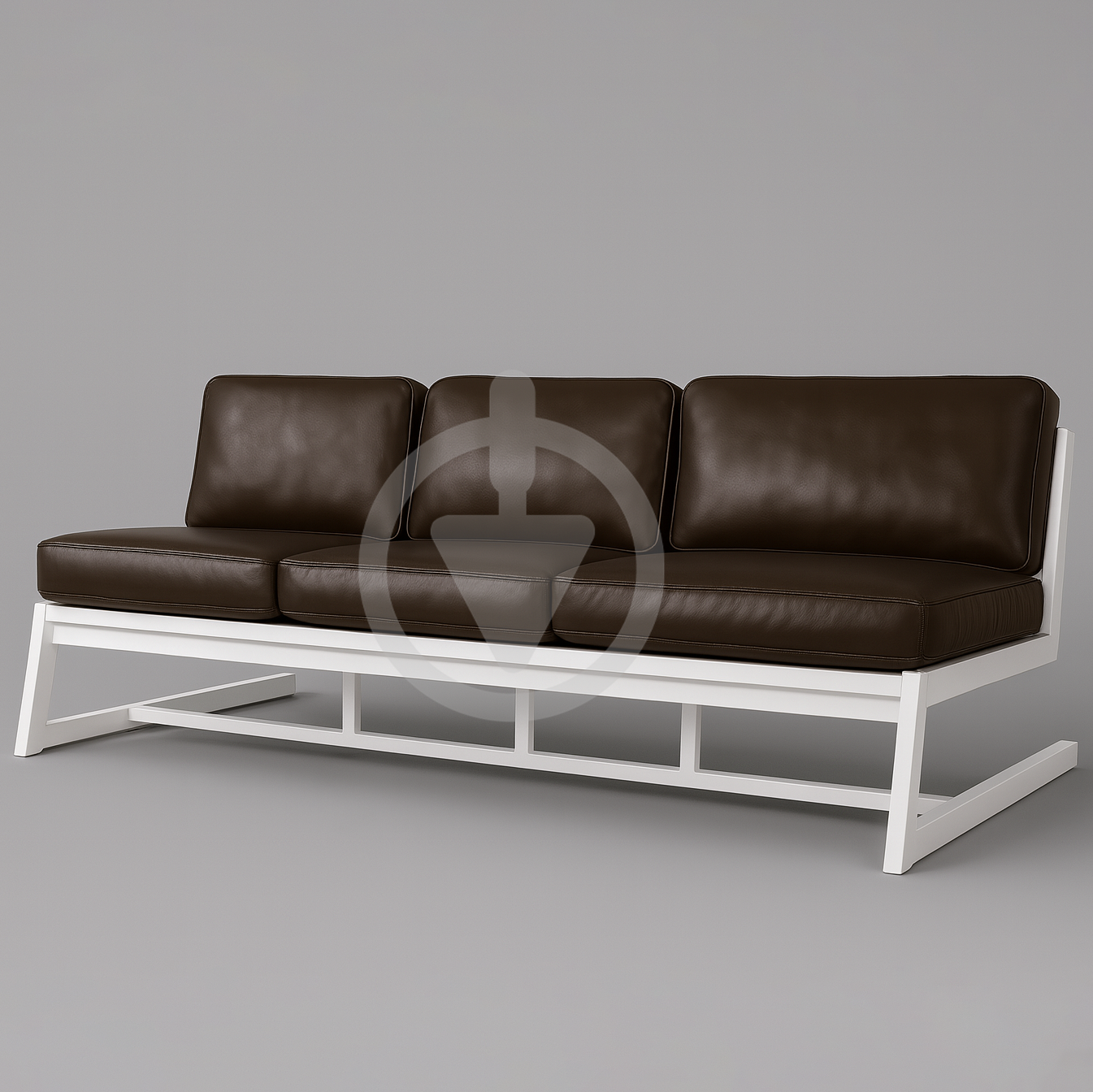 Диван металлический AVVS tech Атлас уличный лофт экокожа 206 см Коричневый/Белый (30222962)