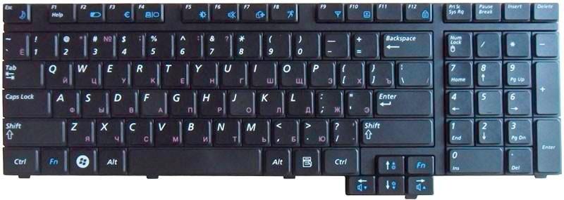 Клавіатура для ноутбука Samsung R720 Black Клавіатура для ноутбука Samsung R720 Black