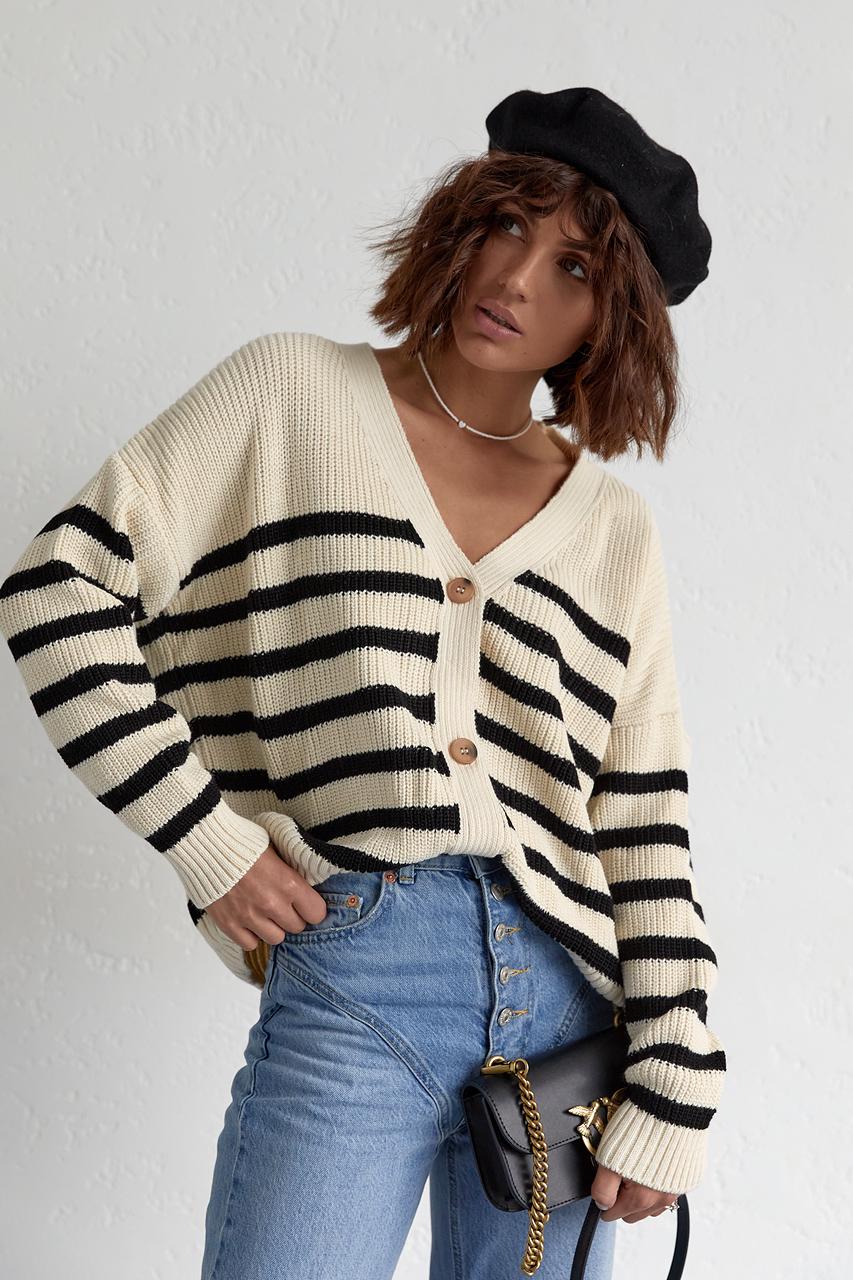 Кардиган вязаный оверсайз M Бежевый (11352432) - фото 5 Кардиган вязаный оверсайз M Бежевый (11352432) - фото 5