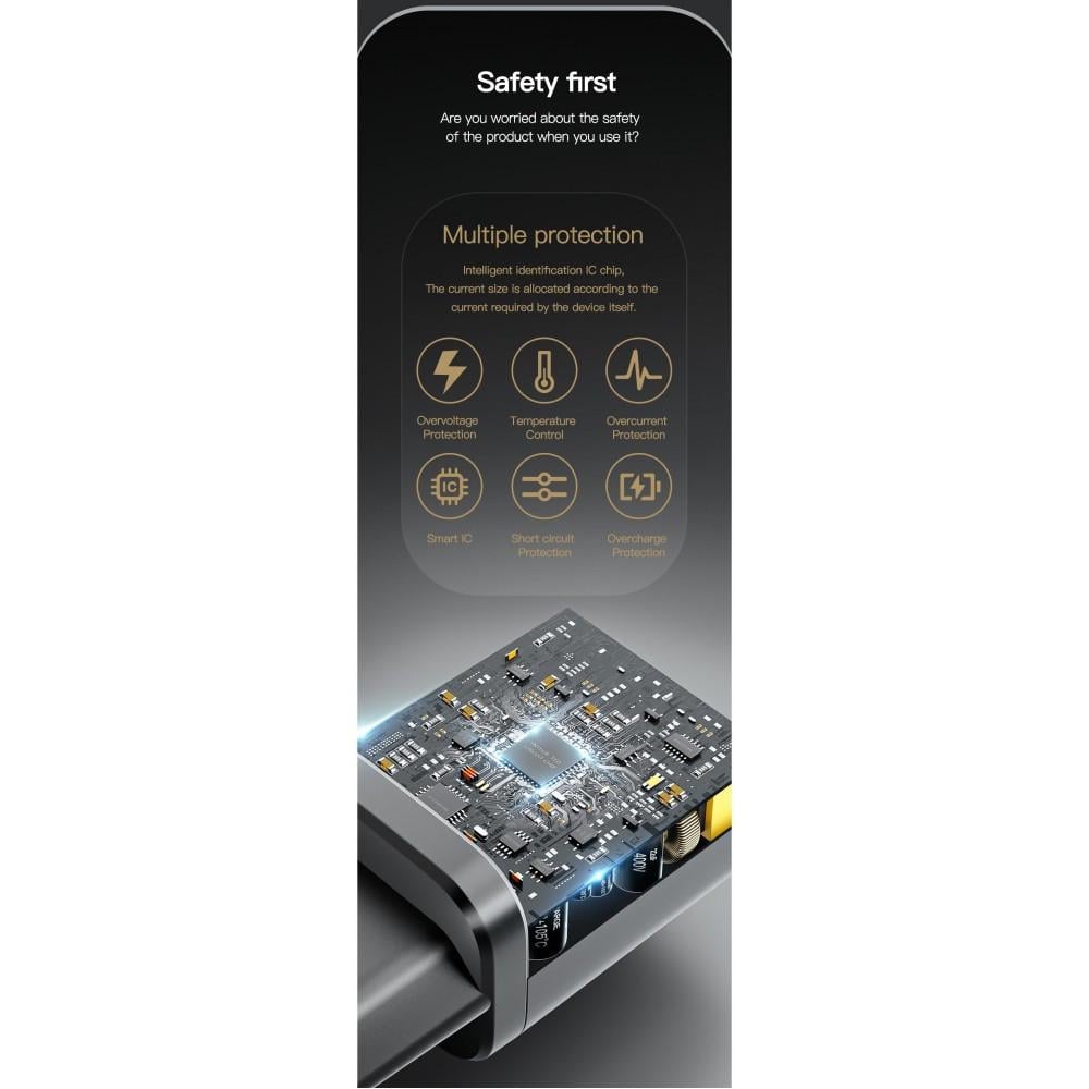 Зарядное устройство для сети Essager Quick Charger Type-C/USB 30W Black (25397428) - фото 7