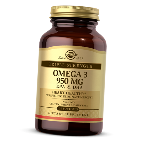 Жир риб'ячий Solgar Омега 3 Triple Strength Omega-3 950 50 гел. капс. (67313006)