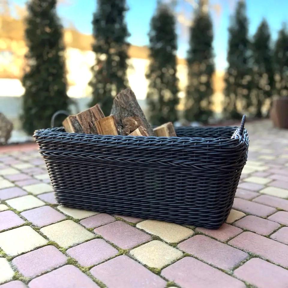 Дровница для печи из ротанга с ручками на 65 л (27709703)