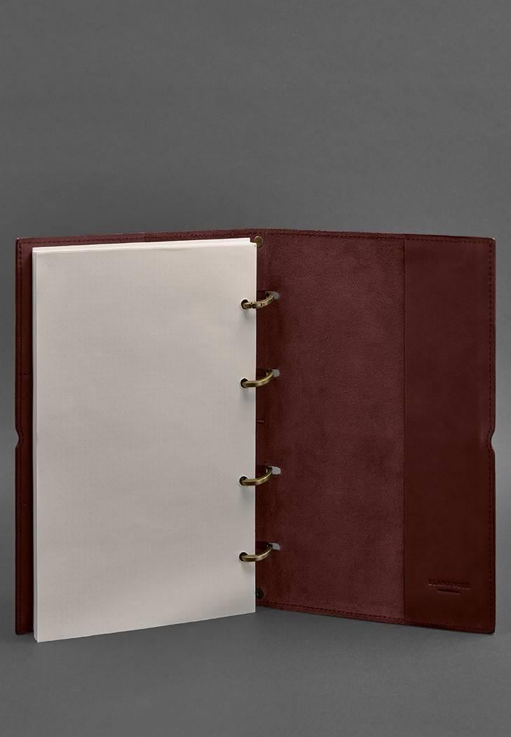 Блокнот шкіряний Софт-бук 9.0 Краст А4 на кільцях в м'якій обкладинці Бордовий (A-027504) - фото 2 Блокнот шкіряний Софт-бук 9.0 Краст А4 на кільцях в м'якій обкладинці Бордовий (A-027504) - фото 2