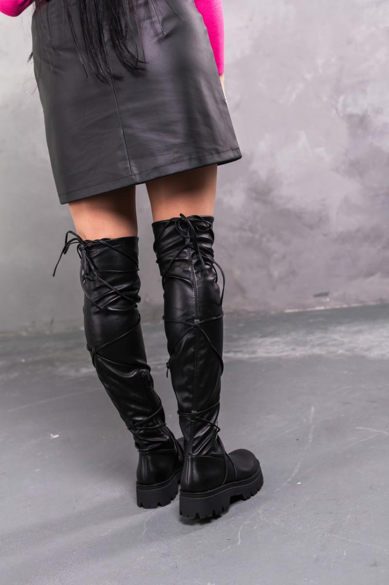 Ботфорти жіночі Fashion р. 40 25,5 см Чорний (3361) - фото 6 Ботфорти жіночі Fashion р. 40 25,5 см Чорний (3361) - фото 6