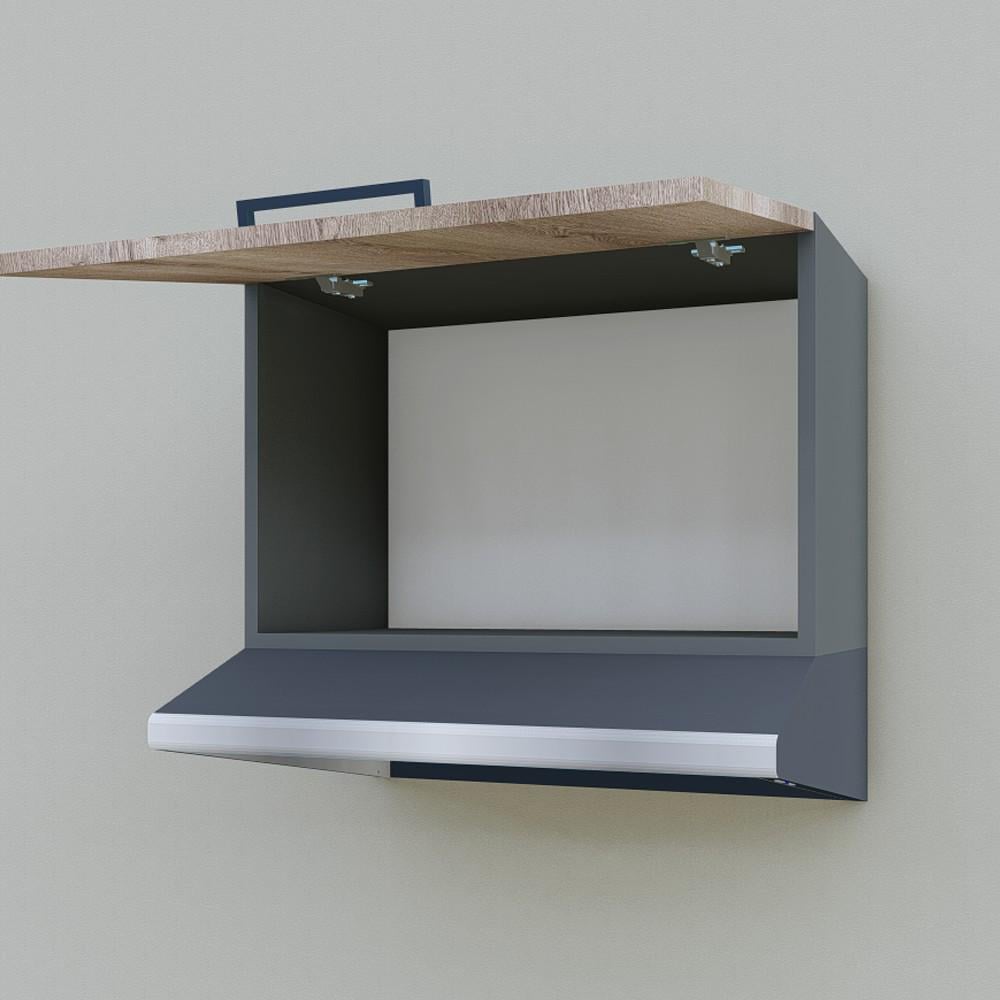 Шкаф навесной Opendoors МП2 для кухни под вытяжку 600 мм Аликанте/Графитовый (МП2/3) - фото 4