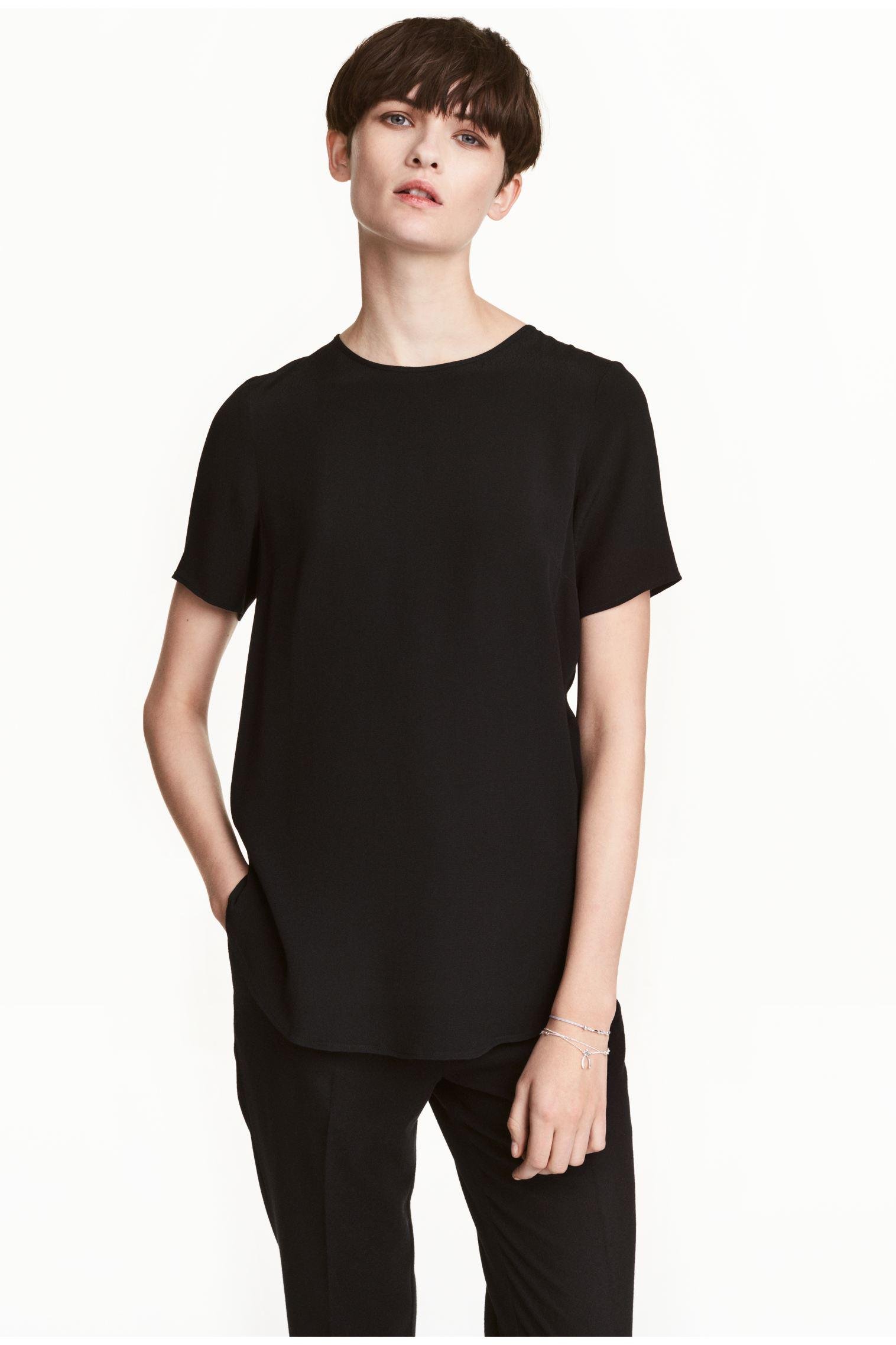 Блуза H&M р. 32 Черный (29114442615)