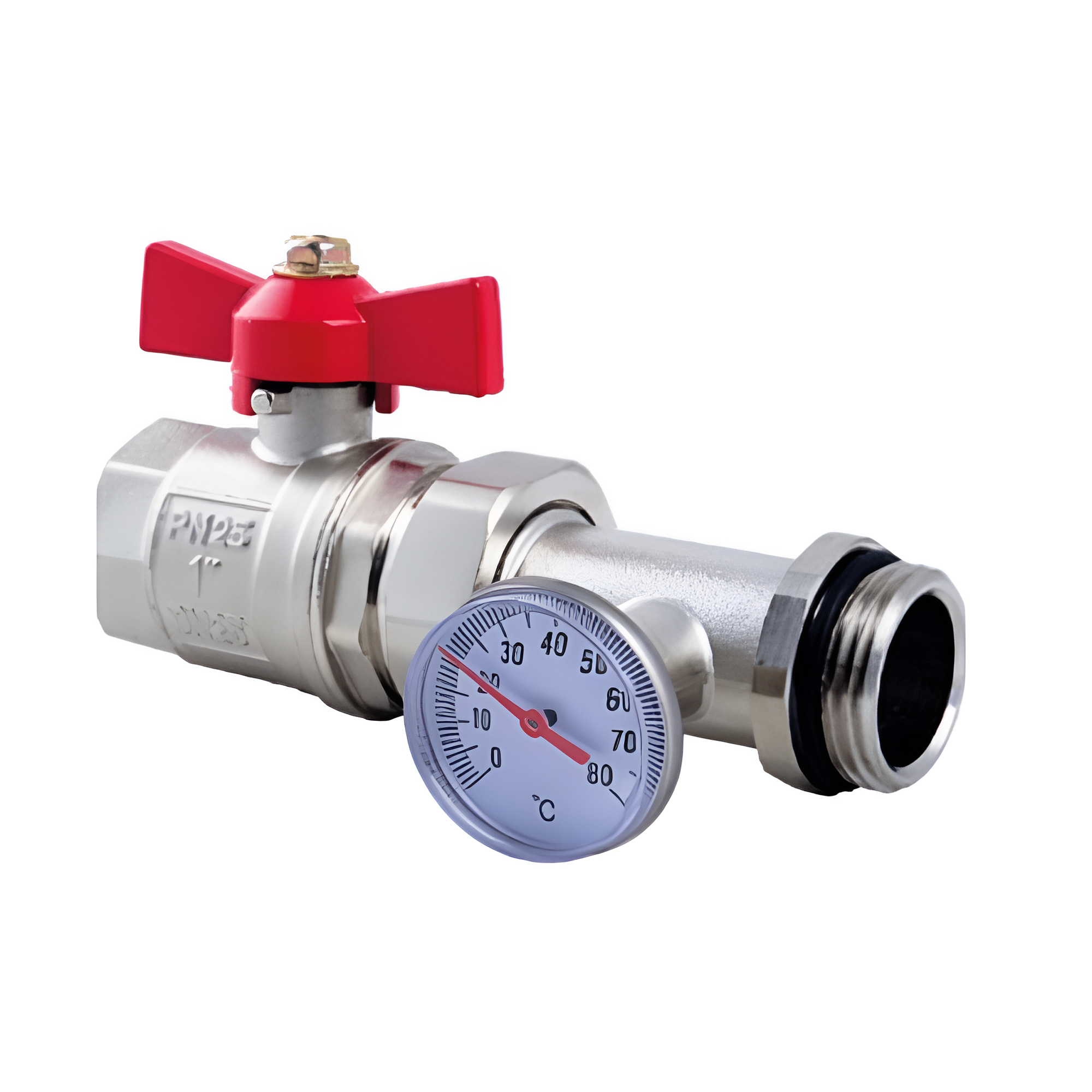 Кран кульовий прямий FADO S.r.l FLOOR з термометром 1" (KA30)