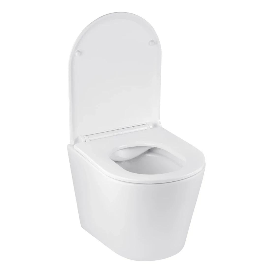 Унітаз підвісний Kroner Armada WHI513636 Rimless безобідковий з сидінням Slim Duroplast 340х360 мм Білий (KA513636WHIR) - фото 2